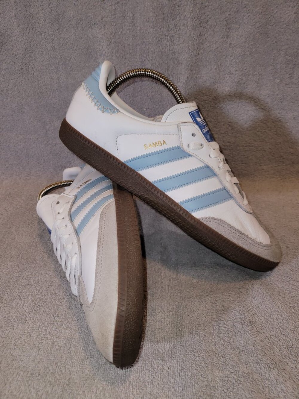 Adidas Samba OG White Sky Blue Brown Gum Sole Sneakers JI2003 - Picture 14 of 15